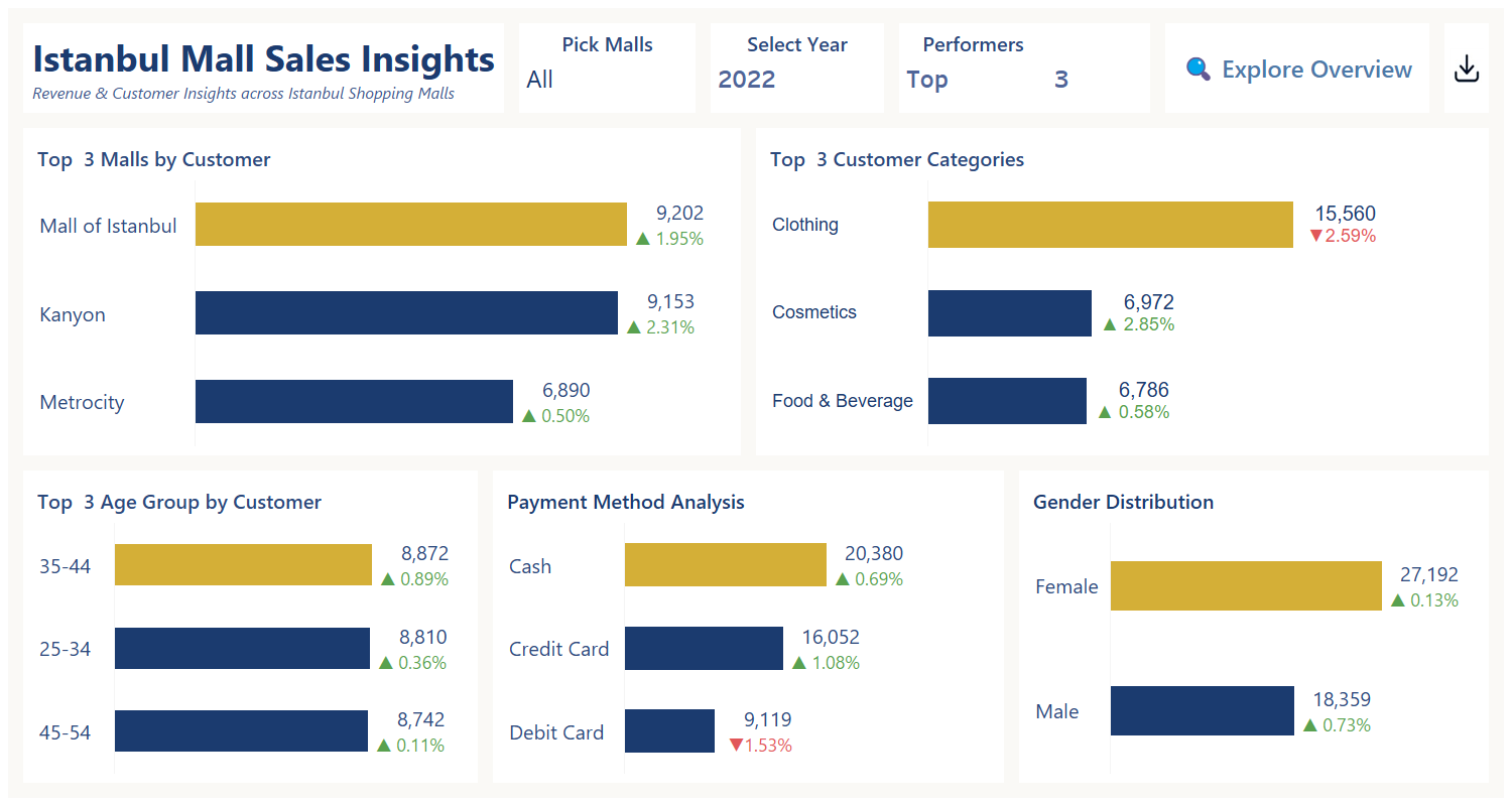 Istanbul Mall Sales Insights Dashboard Preview